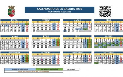 CALENDARIO DE LA BASURA 2016.